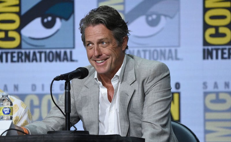 Hugh Grant speaks during a panel for Dungeons and Dragons: Honor Among Thieves on day one of Comic-Con International 