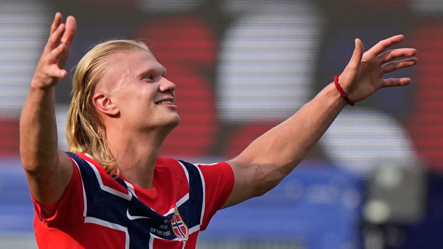 Erling Haaland was Norway’s two-goal hero (Frank Franklin II/AP)