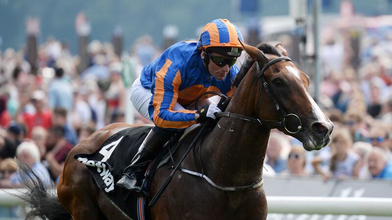 Idaho, ridden by Seamie Heffernan, wins the Betway&nbsp;Great Voltigeur Stakes during day one of the 2016 Yorkshire Ebor Festival at York<br />&nbsp;
