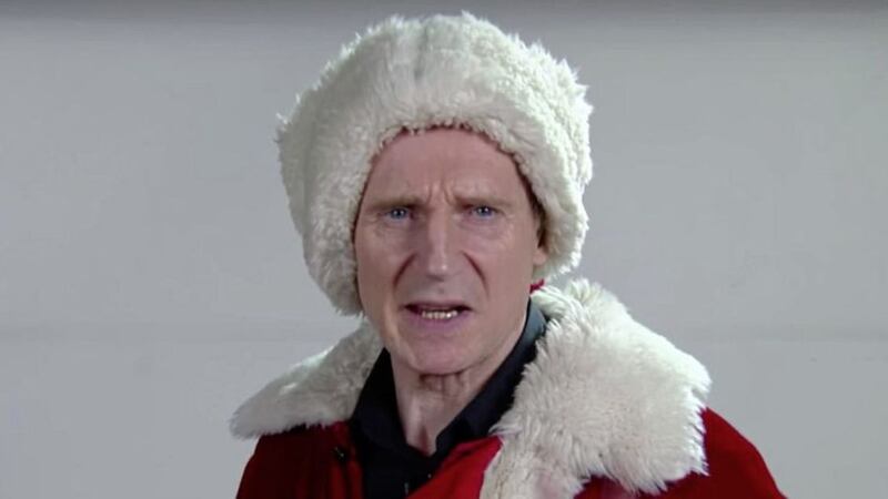 Liam Neeson has auditioned for a part as a mall Santa. Picture by The Late Show with Stephen Colbert 