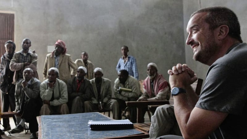 Ray Jordan, CEO of Gorta-Self Help Africa, at a meeting of a farmers&#39; cooperative in Ethiopia 