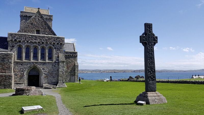 Iona Abbey and St Martins cross. Picture by Glasgow Iona Research Group, Press Association 