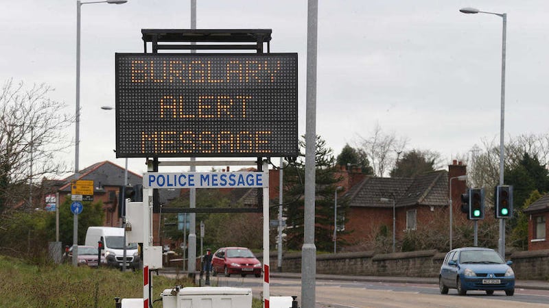 The police message for residents of the Saintfield Road in south Belfast. Picture by Hugh Russell 