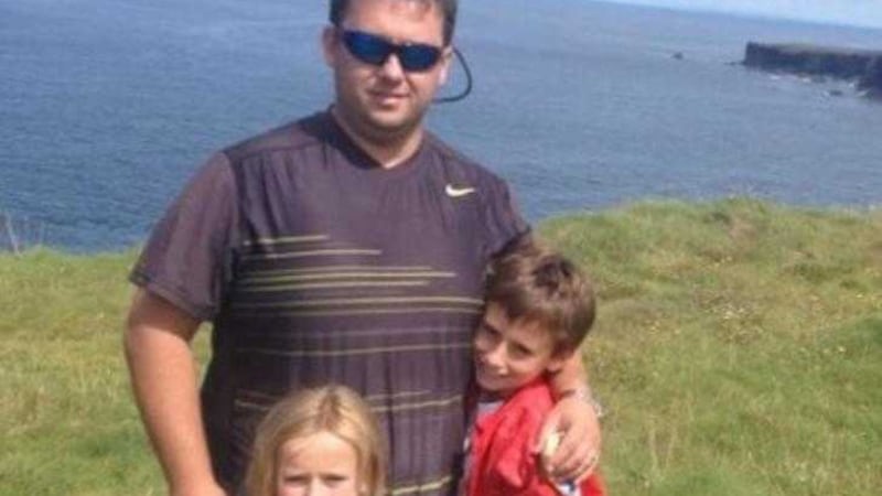 Limerick man Jason Corbett pictured with children Jack and Sarah before his death 