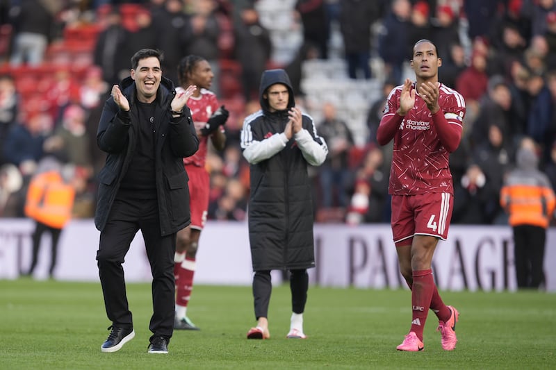 Andoni Iraola happy after his first league win at Anfield as Liverpool boss