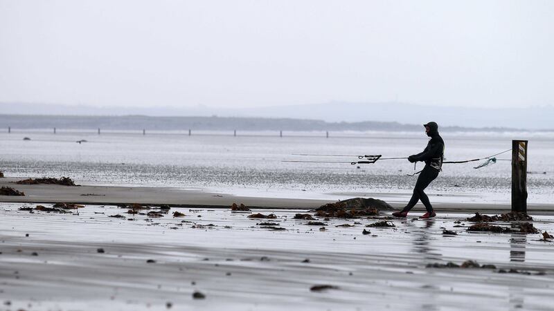 &nbsp;A windsurfer prepares for a day on the waves at Tyrella Beach&nbsp;
