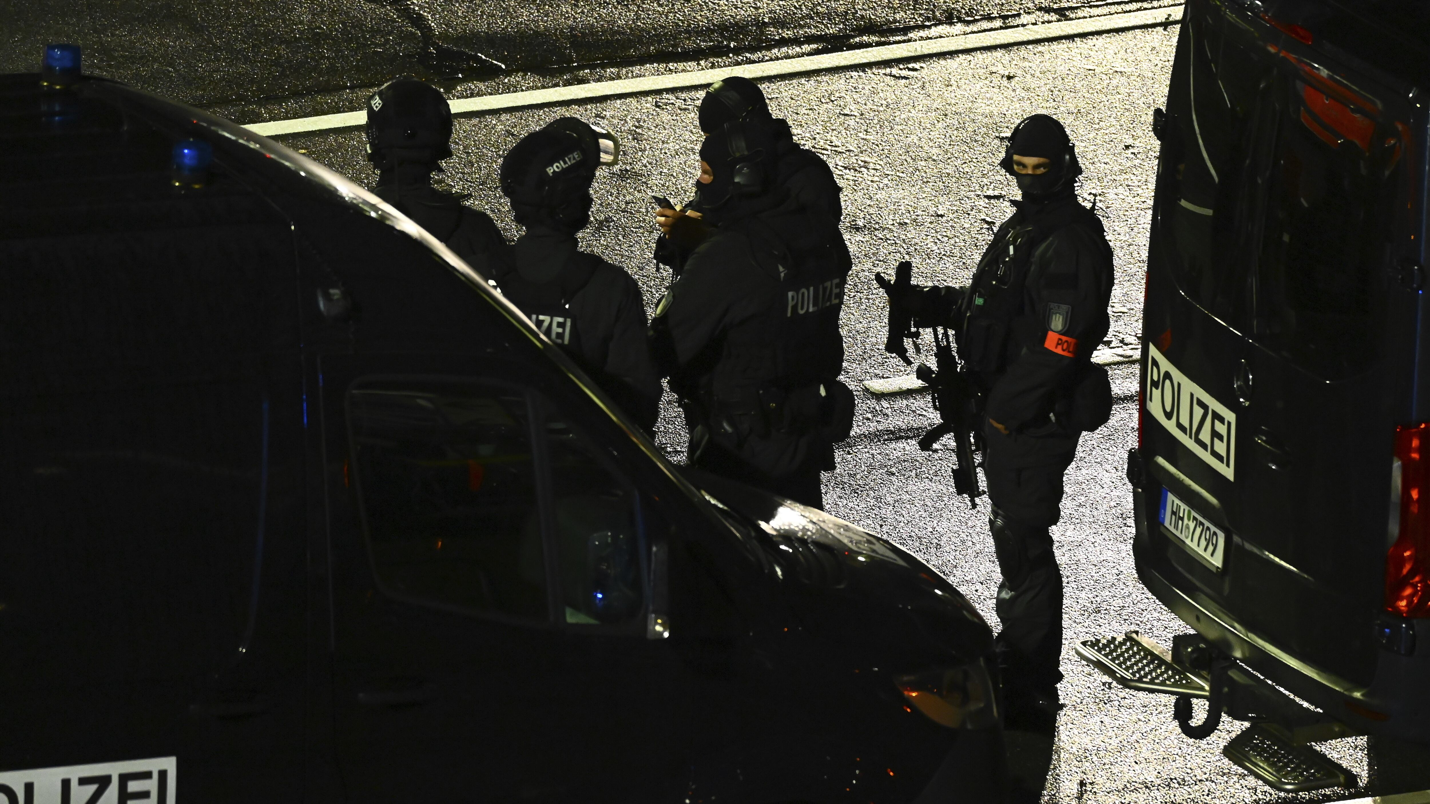 Police at Hamburg airport (Jonas Walzberg/dpa/AP)