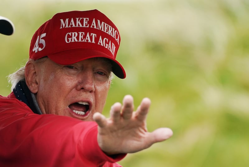 US president Donald Trump at his Doonbeg golf resort in 2023