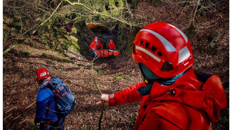 He was taken to hospital after being rescued at Finnich Glen on Sunday.