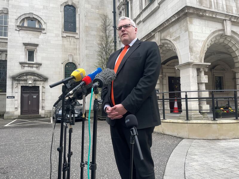 DUP interim leader Gavin Robinson speaks at Belfast City Hall, about the impact of the last six days following the shock resignation of Sir Jeffrey Donaldson