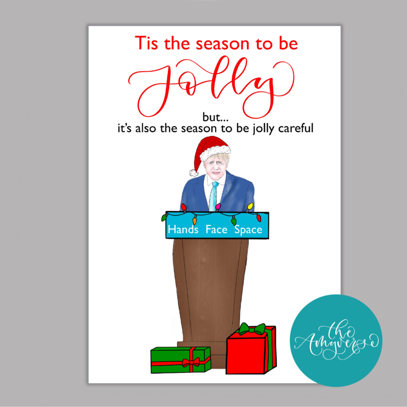 One of the Christmas cards created and sold by small business The Amyverse