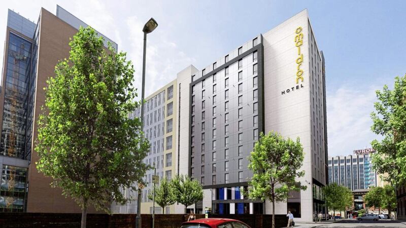 Tyrone construction firm McAleer &amp; Rushe has secured a new deal to build the &pound;40m Maldron Hotel in Birmingham. Pictured is the completed Maldron Hotel in Belfast city centre 