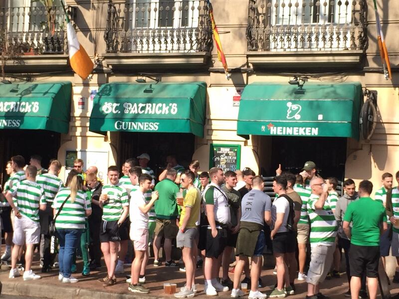 Celtic fans in Valencia