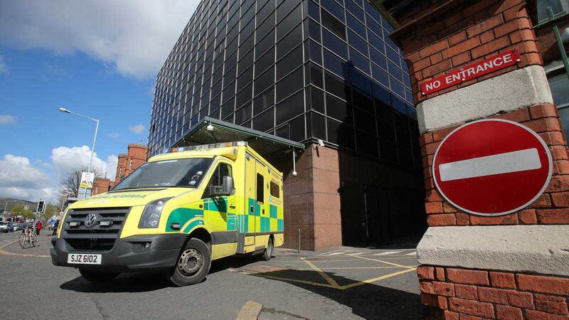 An ambulance leaves the Mater Hospital in north Belfast. Picture by Mal McCann 