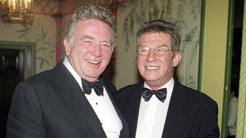 Actor John Hurt (right) with Albert Finney, who has died at the age of 82 after a short illness. Picture by Michael Stephens/PA Wire 