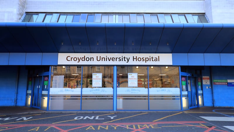 The woman was taken to Croydon University Hospital on Thursday