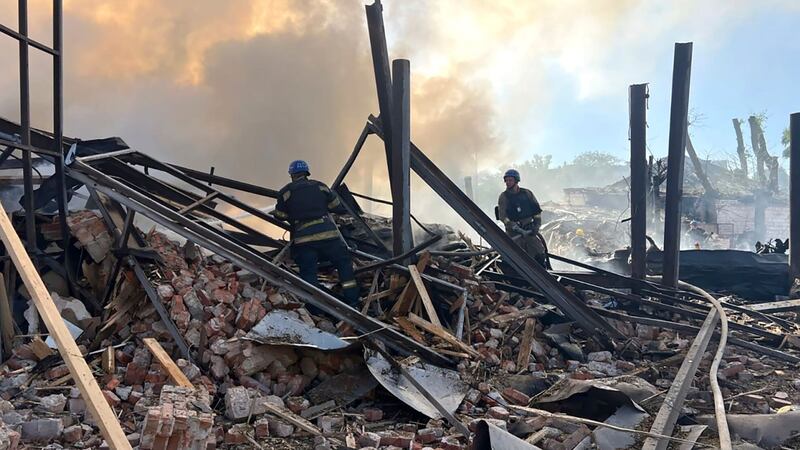 The Russian attack hit Kryvyi Rih (Ukrainian Emergency Service/AP)