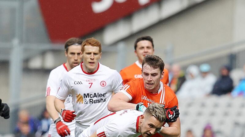 Niall Sludden and Peter Harte were excellent for Tyrone in Saturday's facile win over Armagh<br />Picture by Philip Walsh