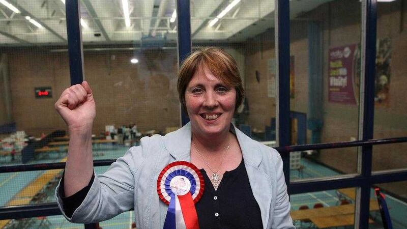 Ulster Unionist Jenny Palmer following her election in Lagan Valley. Picture by Mal McCann 