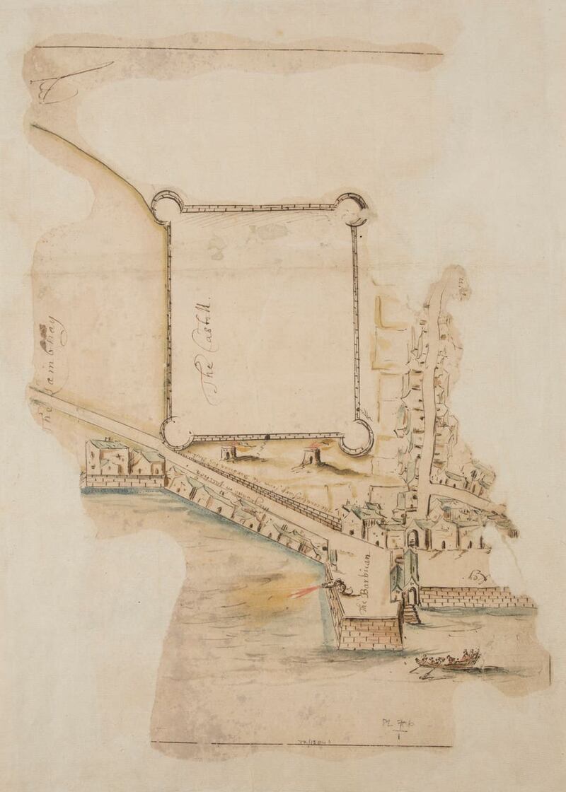 A plan of Plymouth’s Barbican in the early 1600s 