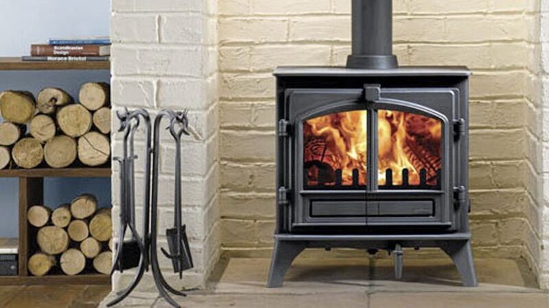 A wood-burning stove  