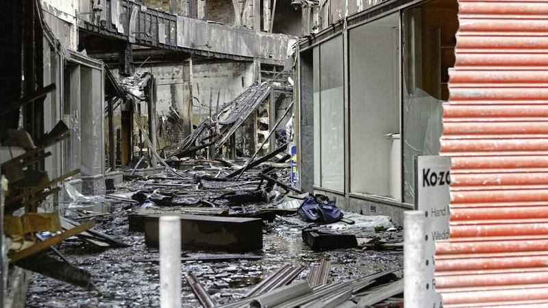 North Street Arcade after a fire in 2004. Picture by Hugh Russell. 