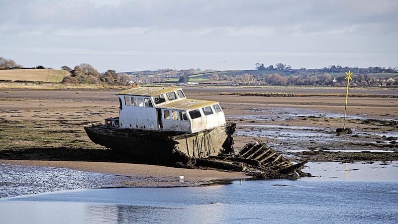 The boar has been abandoned in Dundrum Bay since 2009. Picture by Mourne Observer 