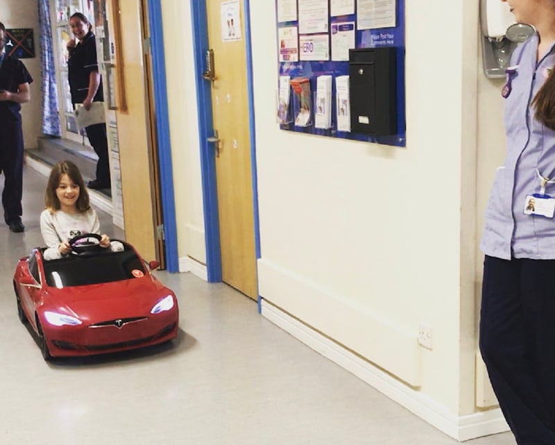 Juno driving the car in the ward