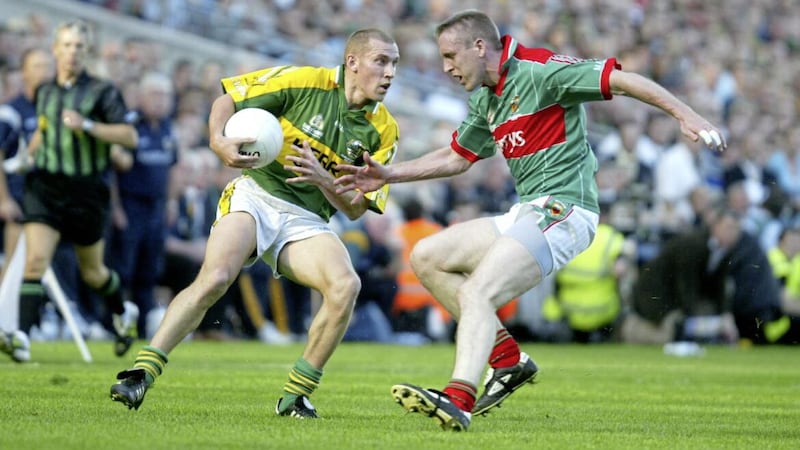 Former Kerry player Sean O&#39;Sullivan (left) reckons Kieran Donaghy can help Armagh overcome the Kingdom. 