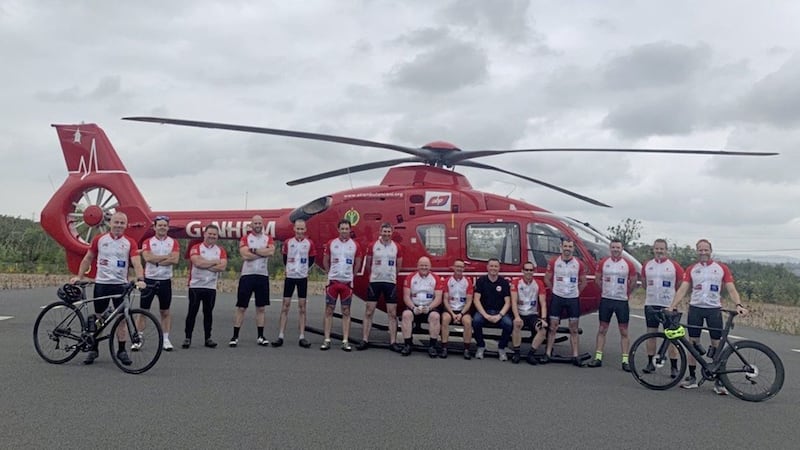 Air Ambulance NI medics have cycled 110 miles to help fund four days of the life-saving service 