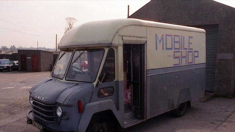 The mobile shop in which three Catholics were shot dead by loyalist gunmen in Craigavon 1991 