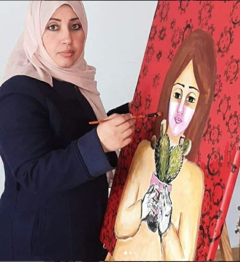 Palestinian artist Hega Zagout.