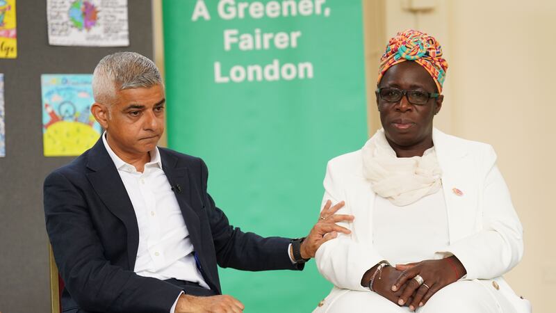 Mayor of London Sadiq Khan with Rosamund Adoo-Kissi-Debrah (Stefan Rousseau/PA)