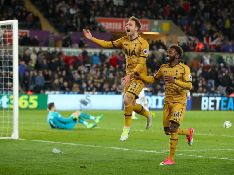 Tottenham Hotspur's Christian Eriksen celebrates scoring