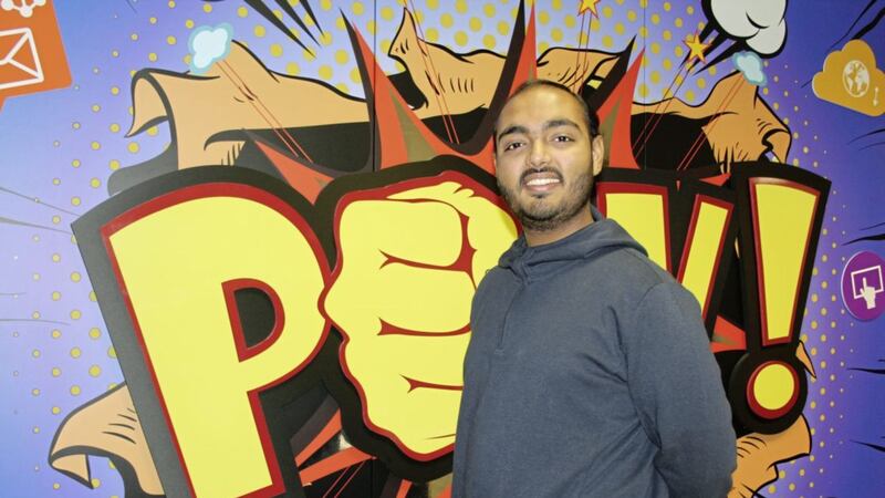 Azhar Hussain, originally from Enniskillen, one of the first intakes for PwC&#39;s technology degree apprenticeship 