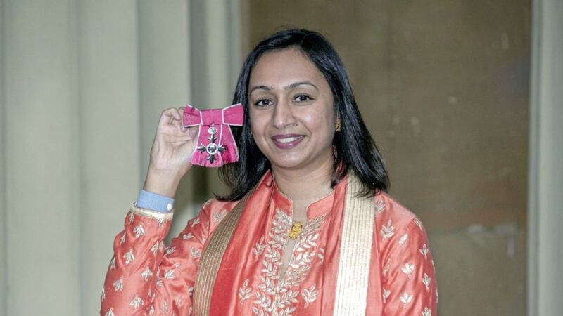 Roma Agrawal after she received her Member of the Order of the British Empire (MBE) medal at an investiture ceremony at Buckingham Palace, London. Picture by Steve Parsons, Press Association 