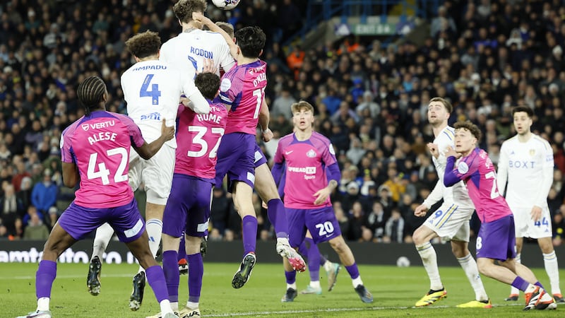 Leeds’ calls for a penalty for handball went unanswered as they slipped up in the title race