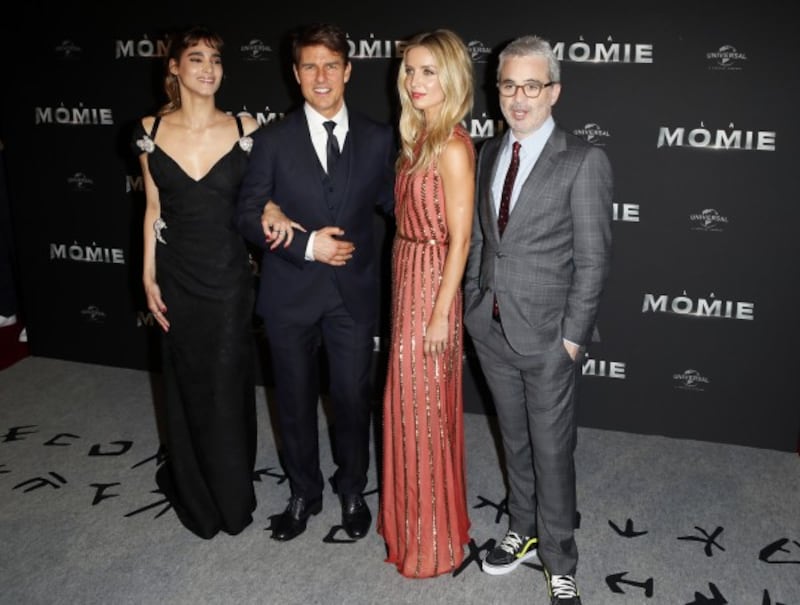 Tom and the team launch The Mummy in Paris.