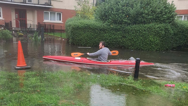 Michael Paterson from Barmulloch resorted to using a kayak (Michael Paterson/PA)
