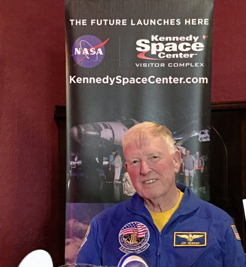 Former astronaut Jon McBride during a visit to Belfast 