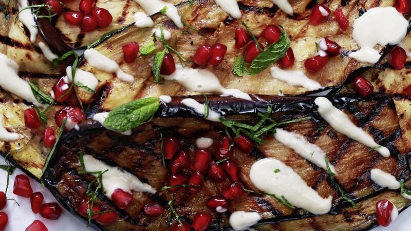 Niall McKenna&#39;s fantastic looking aubergines with pomegranate 