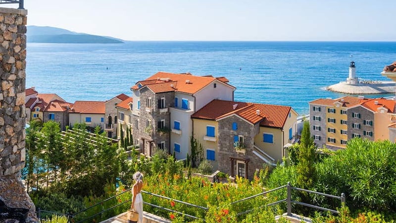 A view from the Marina Village gardens overlooking the Adriatic Sea.
