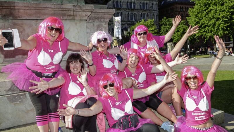 Participants dress for the part in last year&#39;s Action Cancer Bra Walk 