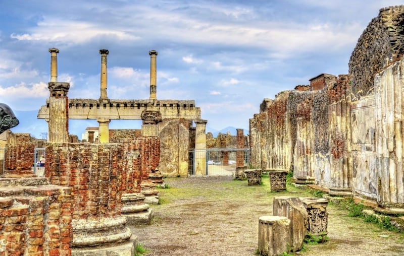 The ruins of the Forum in Pompeii 