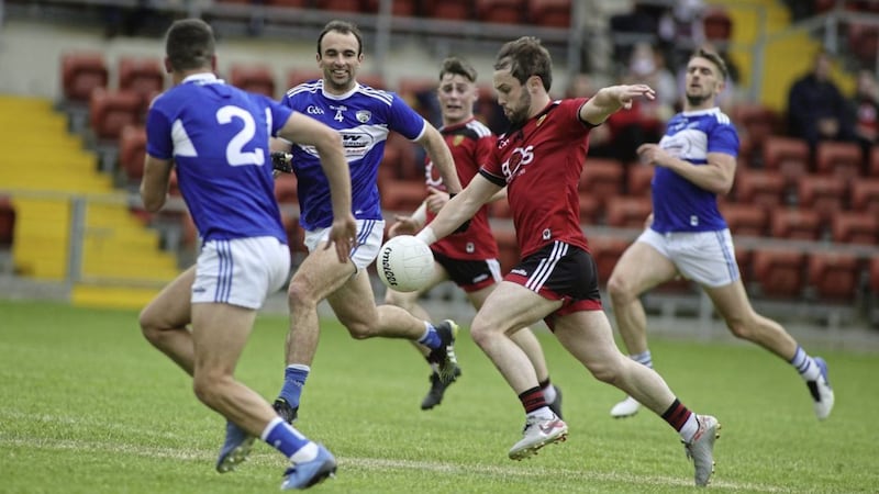 500 fans watched Down take on Laois in Newry on Saturday evening. Picture by Hugh Russell. 
