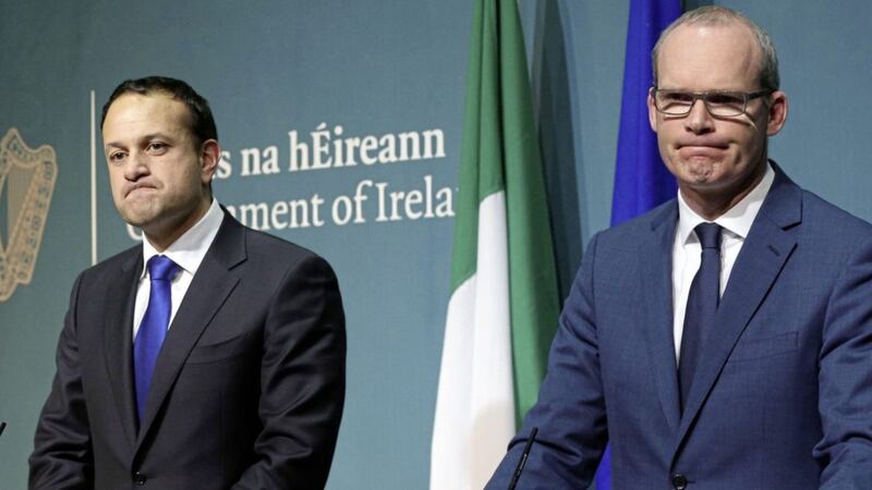 Taoiseach Leo Varadkar (left) and Tanaiste Simon Coveney during a press conference at Government Buildings in Dublin following Brexit negotiations. Picture by Laura Hutton/PA Wire. 