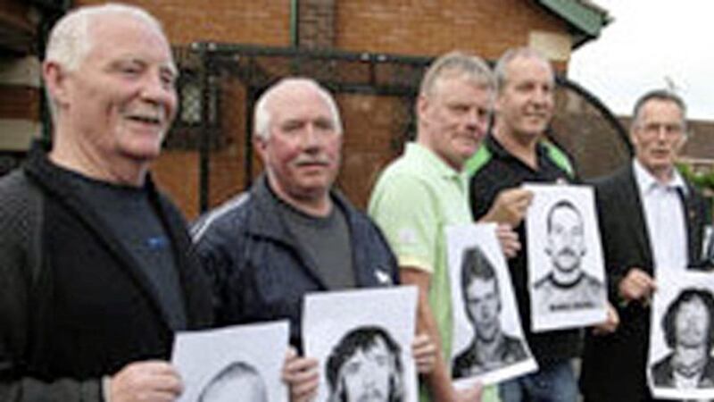 Harry Murray on the far right, pictured on the 25th anniversary of the escape from the Maze prison. 