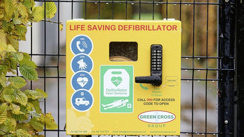 The automated external defibrillator at Strangford Playing Fields in south Belfast could not be used last month because it had not been registered with the Ambulance Service. Picture by Mal McCann 