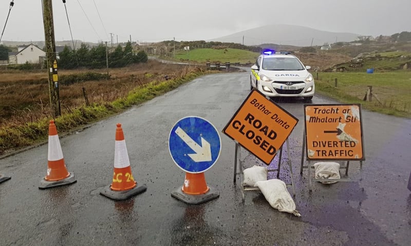 The scene in Gortahork, Co Donegal where four young men died in a road crash on Sunday night. Picture by Rebecca Black/PA Wire  