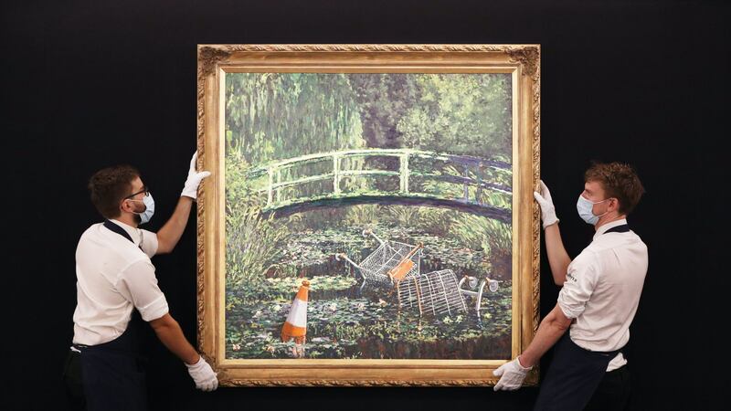 It fetched the second-highest price for a Banksy at auction.